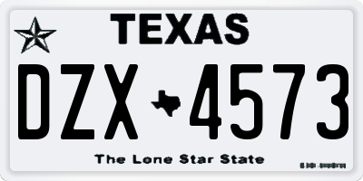 TX license plate DZX4573