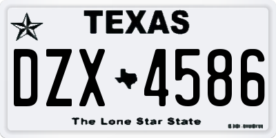 TX license plate DZX4586