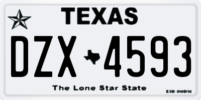 TX license plate DZX4593