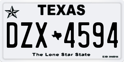 TX license plate DZX4594