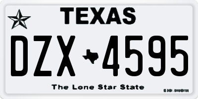 TX license plate DZX4595
