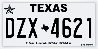 TX license plate DZX4621