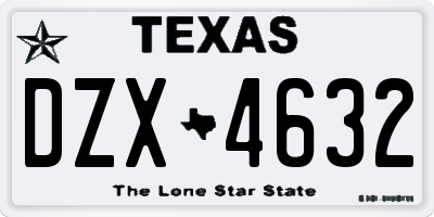 TX license plate DZX4632