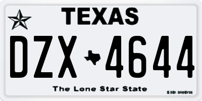 TX license plate DZX4644