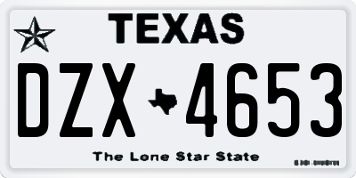 TX license plate DZX4653
