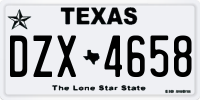 TX license plate DZX4658