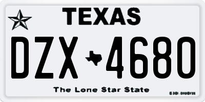 TX license plate DZX4680
