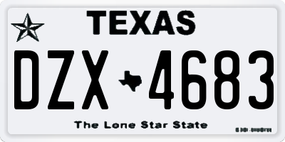 TX license plate DZX4683