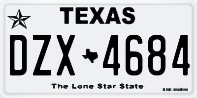 TX license plate DZX4684