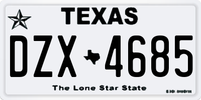 TX license plate DZX4685