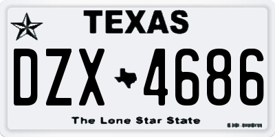 TX license plate DZX4686