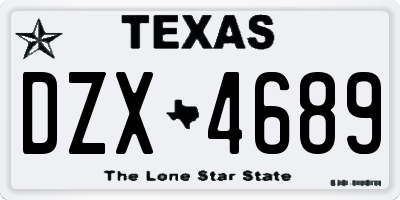 TX license plate DZX4689
