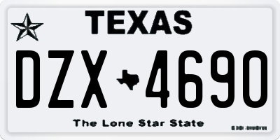TX license plate DZX4690