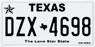 TX license plate DZX4698