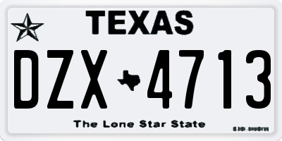TX license plate DZX4713