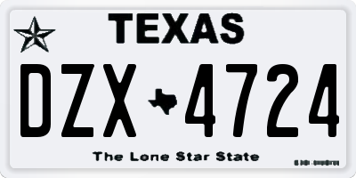 TX license plate DZX4724
