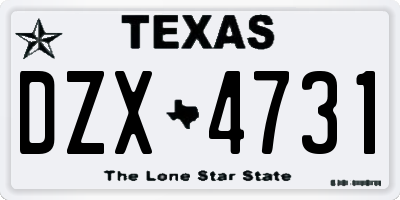 TX license plate DZX4731
