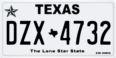 TX license plate DZX4732