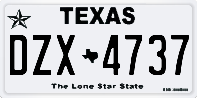 TX license plate DZX4737
