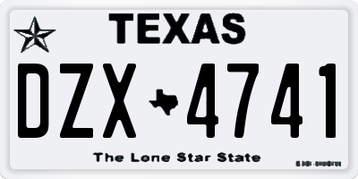 TX license plate DZX4741