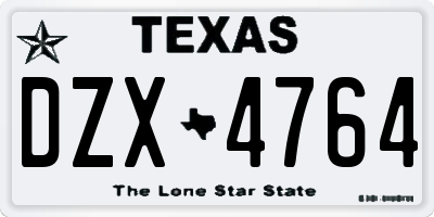 TX license plate DZX4764