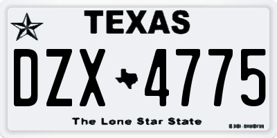 TX license plate DZX4775
