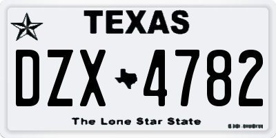 TX license plate DZX4782