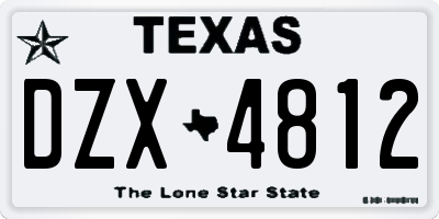 TX license plate DZX4812