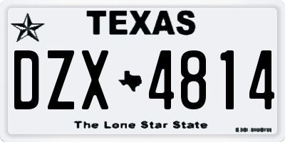 TX license plate DZX4814