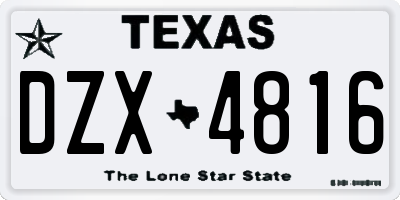 TX license plate DZX4816