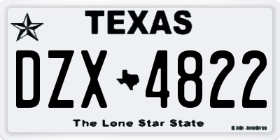 TX license plate DZX4822
