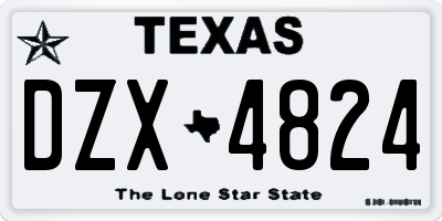 TX license plate DZX4824