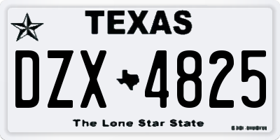 TX license plate DZX4825
