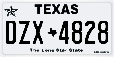 TX license plate DZX4828