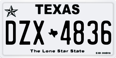 TX license plate DZX4836