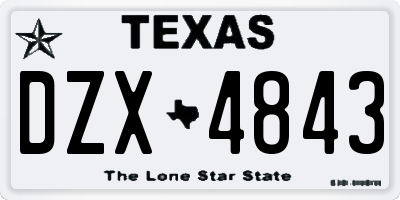 TX license plate DZX4843