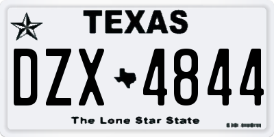 TX license plate DZX4844