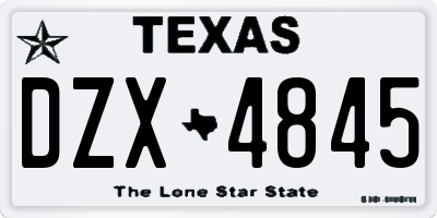 TX license plate DZX4845