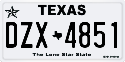 TX license plate DZX4851