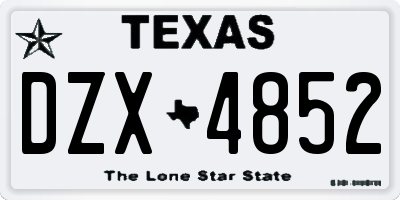 TX license plate DZX4852