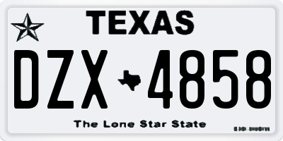 TX license plate DZX4858