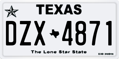 TX license plate DZX4871