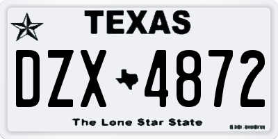 TX license plate DZX4872
