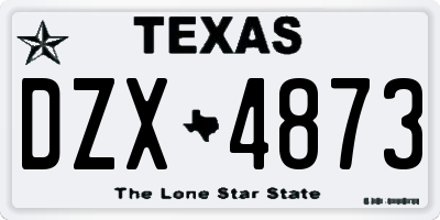 TX license plate DZX4873