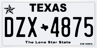 TX license plate DZX4875