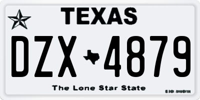 TX license plate DZX4879