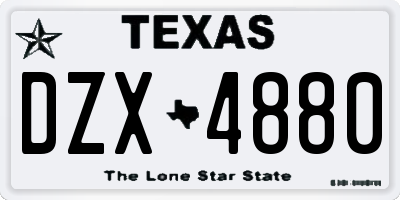 TX license plate DZX4880