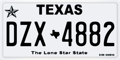TX license plate DZX4882