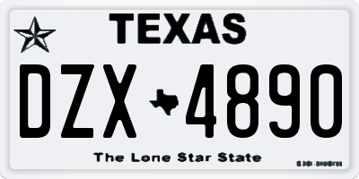 TX license plate DZX4890