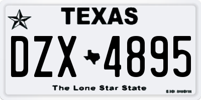 TX license plate DZX4895